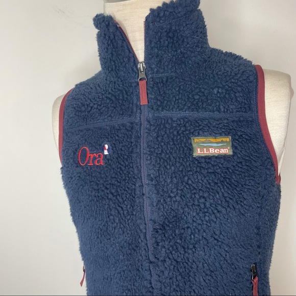 LL Bean Mens Size S Sherpa Mountain Pile Fleece Vest Blue Hiking Gorpcore - Picture 8 of 10